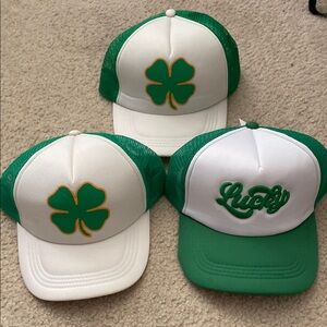Set‎ of 3 KMart Brand Green Trucker Hat with Clover Design
